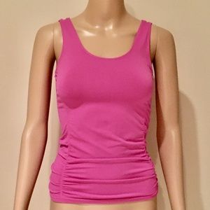 NWT Laundry by Shelli Segal Pink Tank Ruch Top S/M